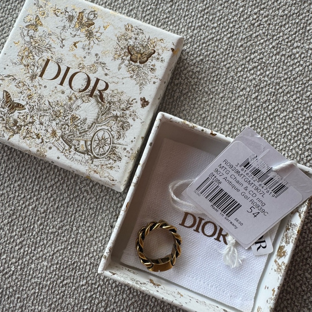 Dior Gold and Black Chain Ring
